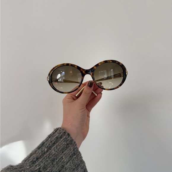 David Yurman Gold and Tortoise Shell Sunglasses